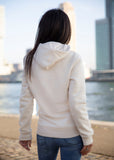 Witte Dreamteam hoodie van biologisch katoen met geborduurd artwork freeshipping - Lilypilly