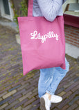 Katoenen cassis shopper met geprint Lilypilly artwork
