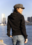 Zwarte Dreamteam hoodie van biologisch katoen met geborduurd multicolour artwork freeshipping - Lilypilly