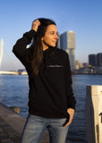Zwarte Dreamteam hoodie van biologisch katoen met geborduurd artwork freeshipping - Lilypilly