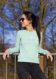 Pastelgroene Creator sweater van biologisch katoen met printed artwork freeshipping - Lilypilly