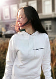 Witte Dreamteam hoodie van biologisch katoen met geborduurd artwork freeshipping - Lilypilly