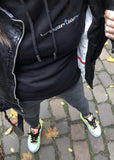 Zwarte Dreamteam hoodie van biologisch katoen met geborduurd multicolour artwork freeshipping - Lilypilly